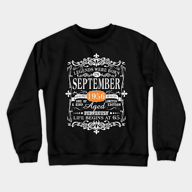 Legends Were Born In September 1956 65th Birthday Gift Crewneck Sweatshirt by denvau123